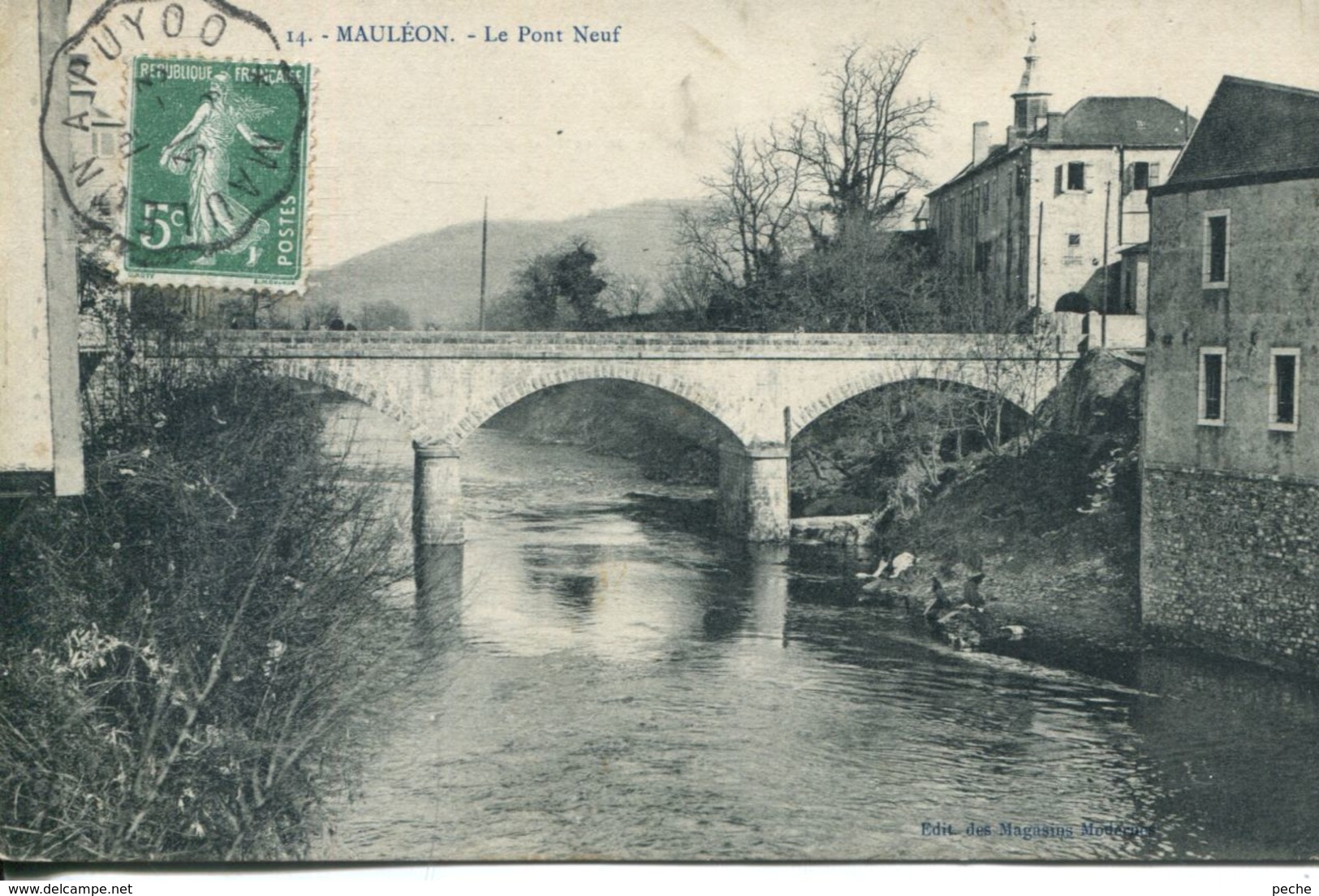 N°2179 A -cpa Mauleon -le Pont Neuf- Cachet Convoyeur- - Mauleon