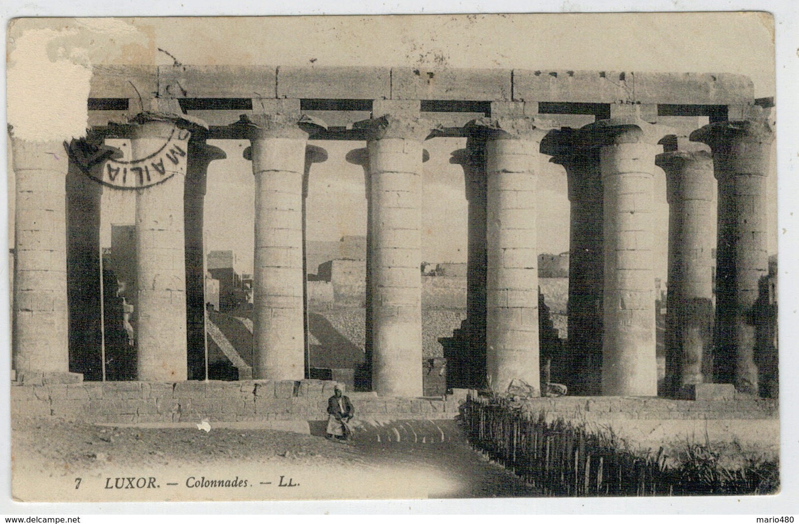 GOVERNATORATO  ISMAILIA      LUXOR   COLONNADES   (CENSURA)  1915      2  SCAN   (VIAGGIATA) - Ismailia