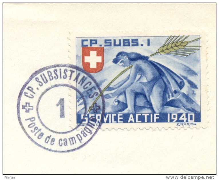 Schweiz - Stamped Feldpost Coverfront - CP. Subsistances / 1 To Lausanne - Front Only - Dokumente