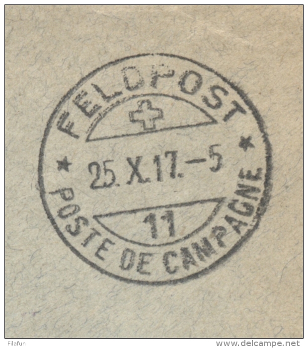 Schweiz - 1917 - Feldpost/11 Armee-cover To Paris / France - Documenten