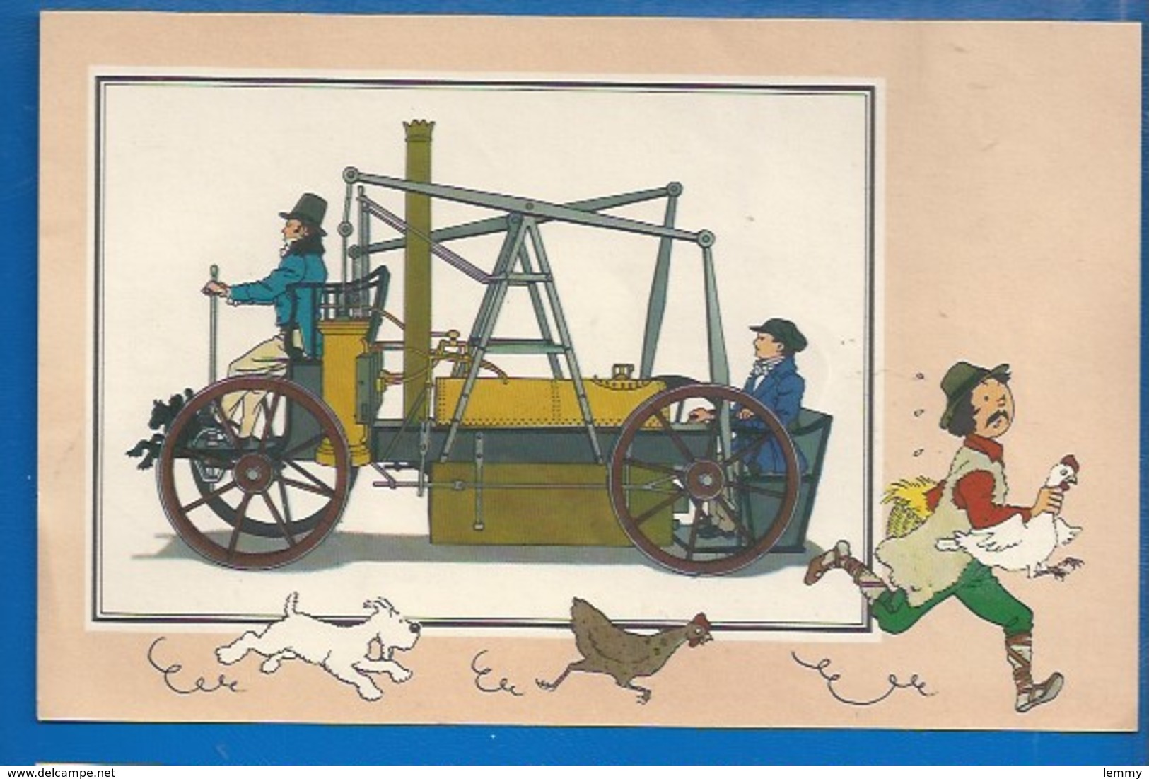 CHEQUE TINTIN - HERGE - VOIR ET SAVOIR - AUTOMOBILE - VOITURE VAPEUR DE PAGANI - ORIGINE À 1900 - SERIE 2 - N° 13 - Fumetti