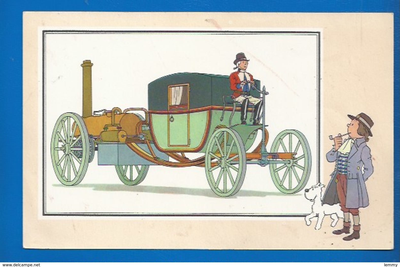 CHEQUE TINTIN - HERGE - VOIR ET SAVOIR - AUTOMOBILE - VOITURE VAPEUR DE SYMINGTON - ORI À 1900 - SERIE 1 - N° 5 - Fumetti