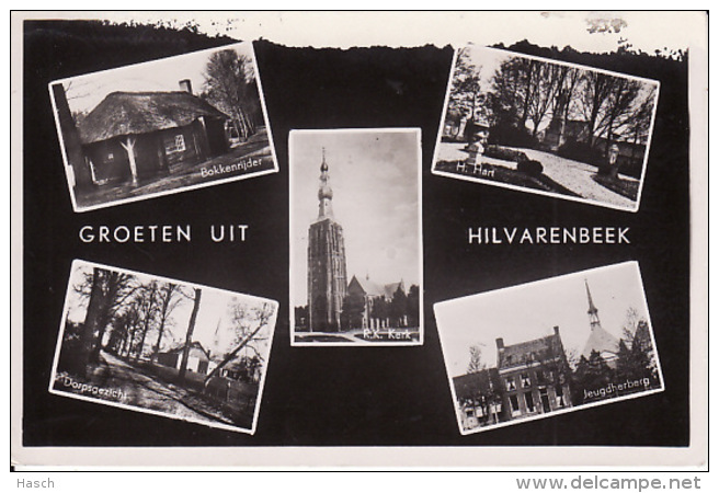 1947117Hilvarenbeek, Groeten Uit Hilvarenbeek 1951 (kleine Vouw Linksonder) - Andere & Zonder Classificatie