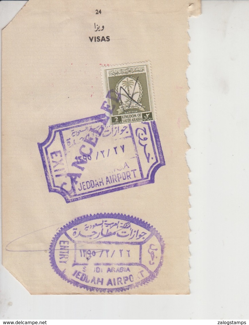 Saudi Arabia Revenue Stamps On Document   (Red-2257) - Saudi Arabia