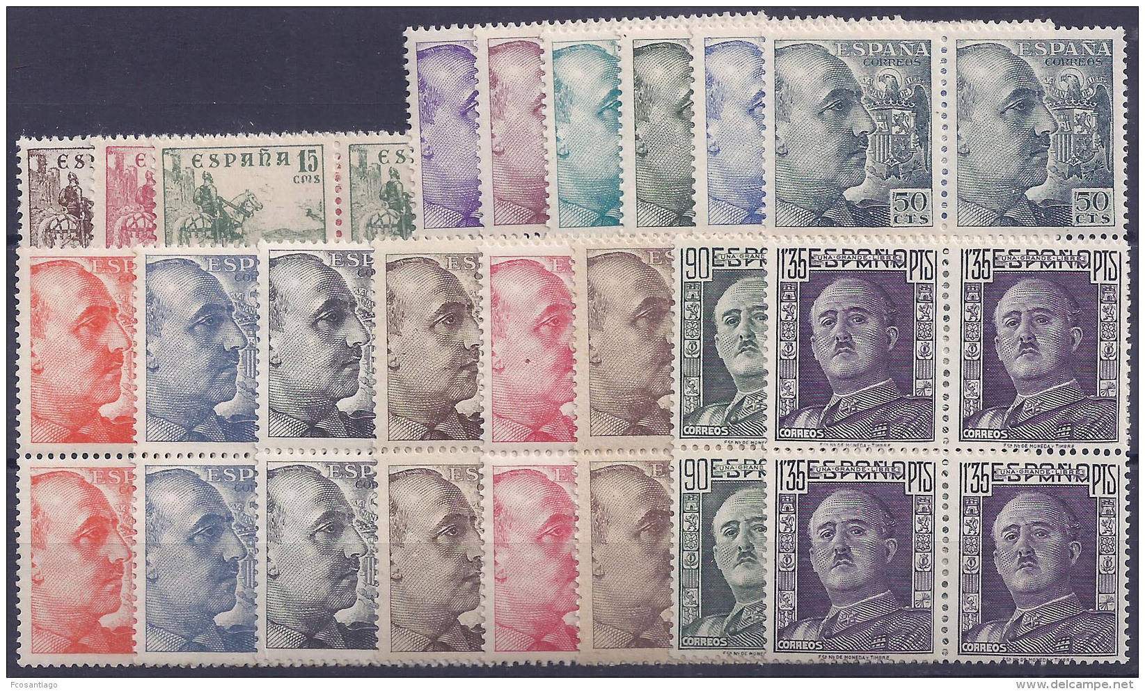 ESPAÑA 1949/53 - Edifil #1044/61 (bloque De 4) - MNH ** - Nuevos