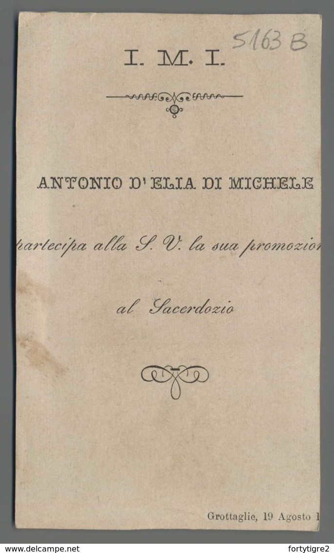 ES5163b SS. Sacramento ORDINE SACRO RICORDINO GROTTAGLIE Santino - Religion & Esotericism