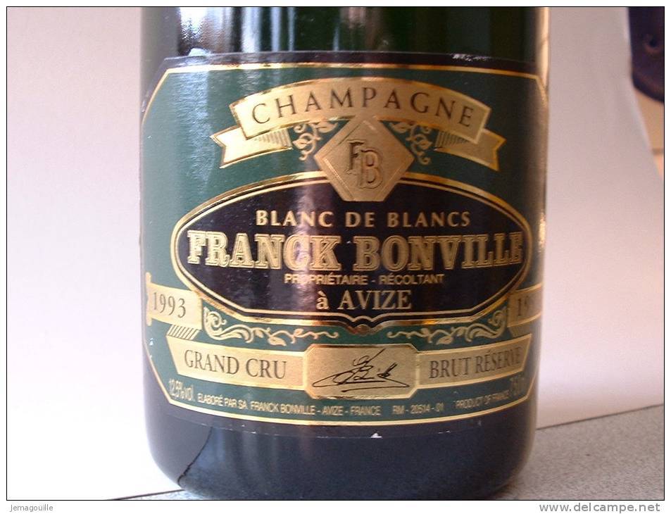 Bouteille De Champagne - FRANCK BONVILLE AVISE 1993 * - Champagne & Sparkling Wine