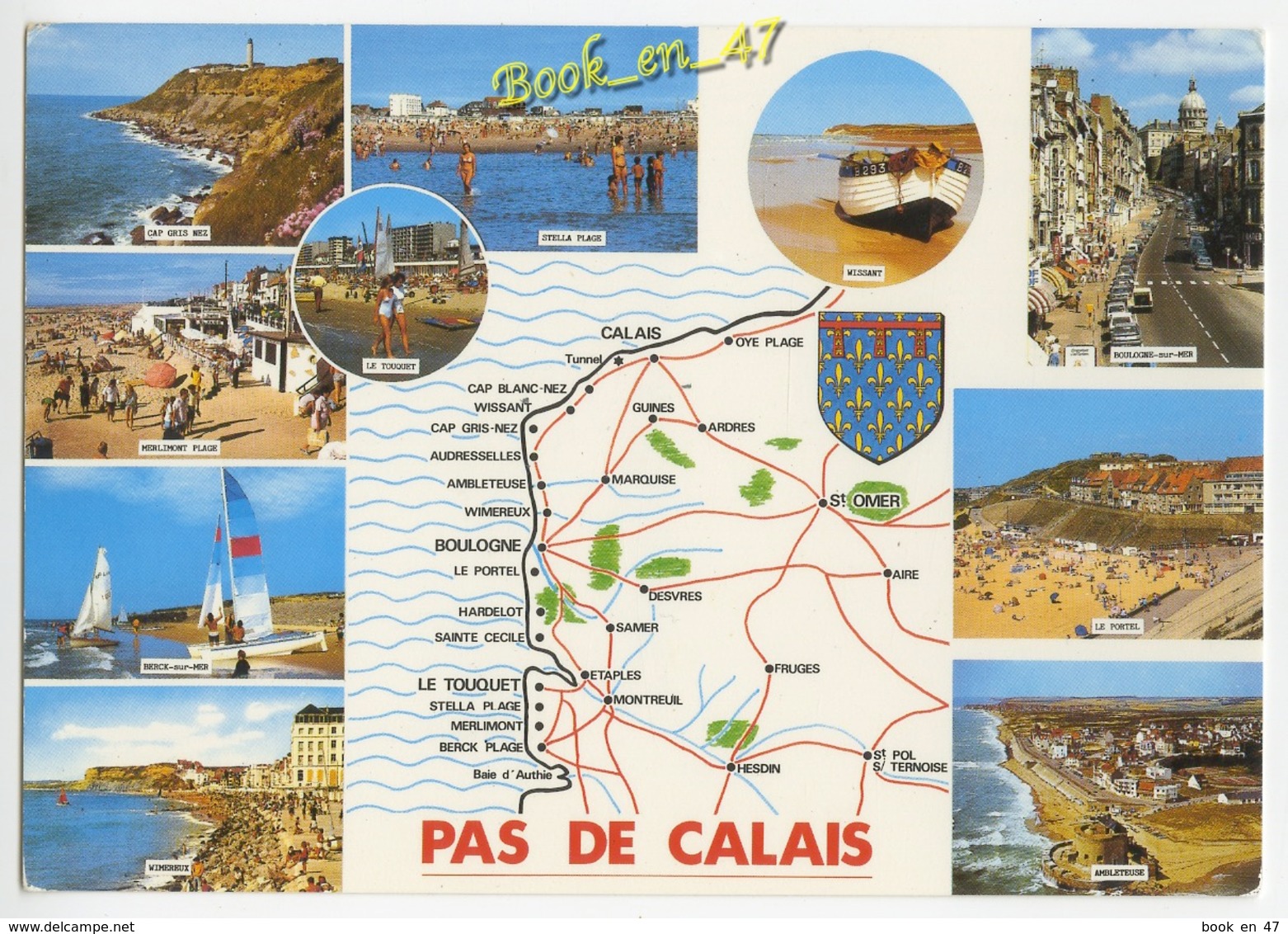 {79782} Côte D' Opale , Carte Multivues ; Stella Plage , Merlimont Plage , Boulogne Sur Mer , Berck Sur Mer , Wissant - Cartes Géographiques