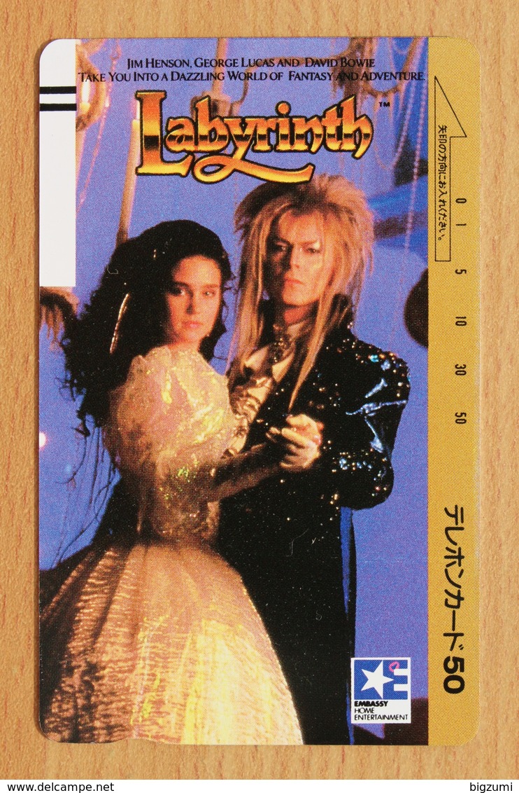 Japon Japan Front Bar Balken Phonecard (F) - / 110-011 / David Bowie And Jennifer Connelly - Labyrinth / Mint Neu Neuve - Music