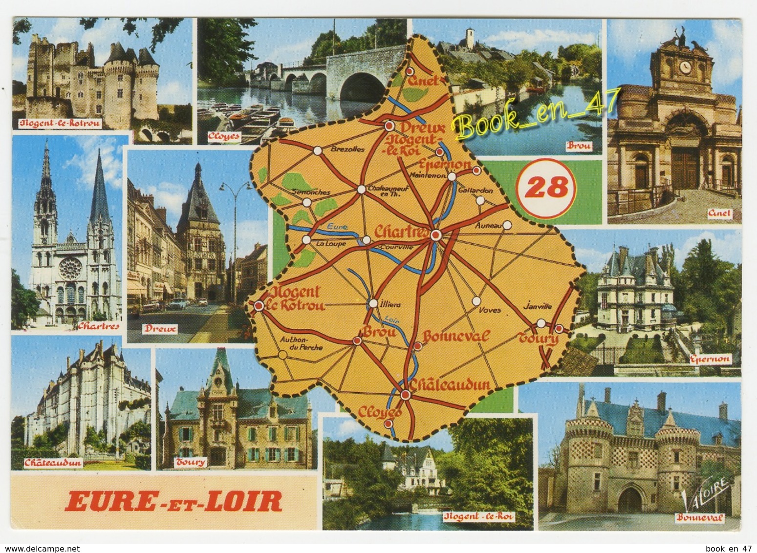 {79792} 28 Eure Et Loir , Carte Et Multivues ; Lunet , Brou , Dreux , Nogent Le Rotrou , Chartres , Châteaudun , Epernon - Cartes Géographiques