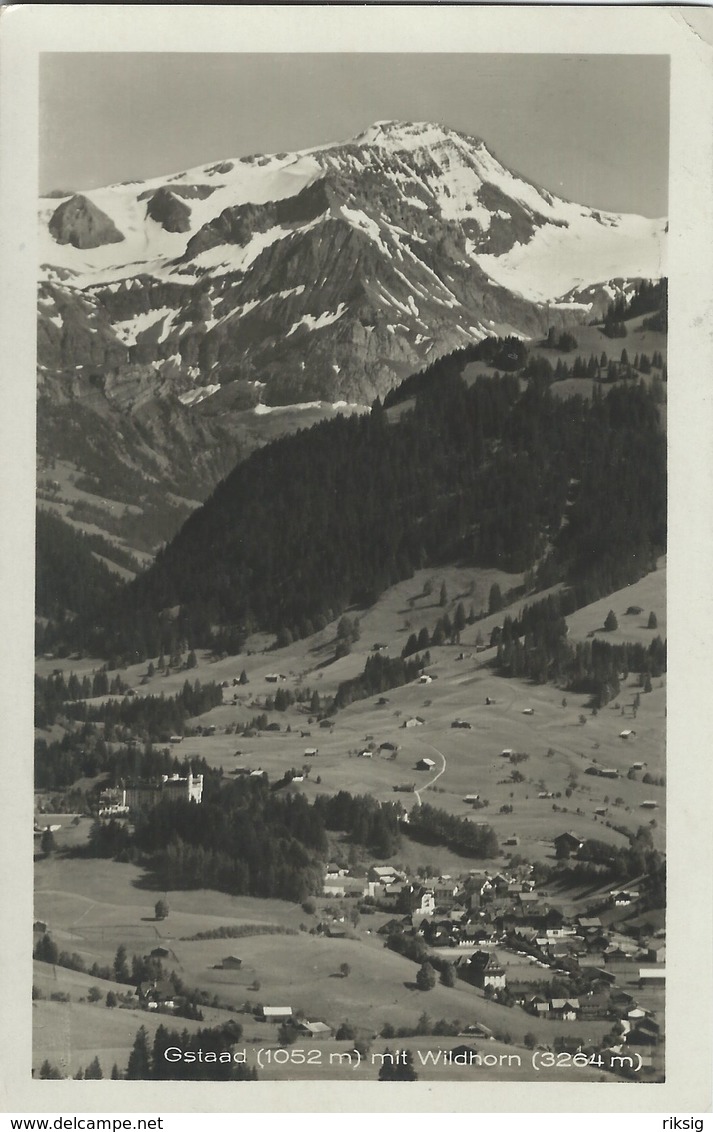 Gstaad Mit Wildhorn.  Card Used 1930   Switzerland. S-4461 - Gstaad