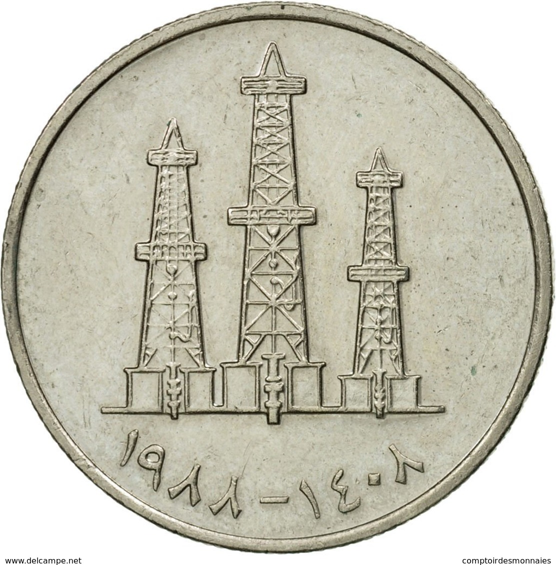 Monnaie, United Arab Emirates, 50 Fils, 1988/AH1408, British Royal Mint, TTB - Emirats Arabes Unis