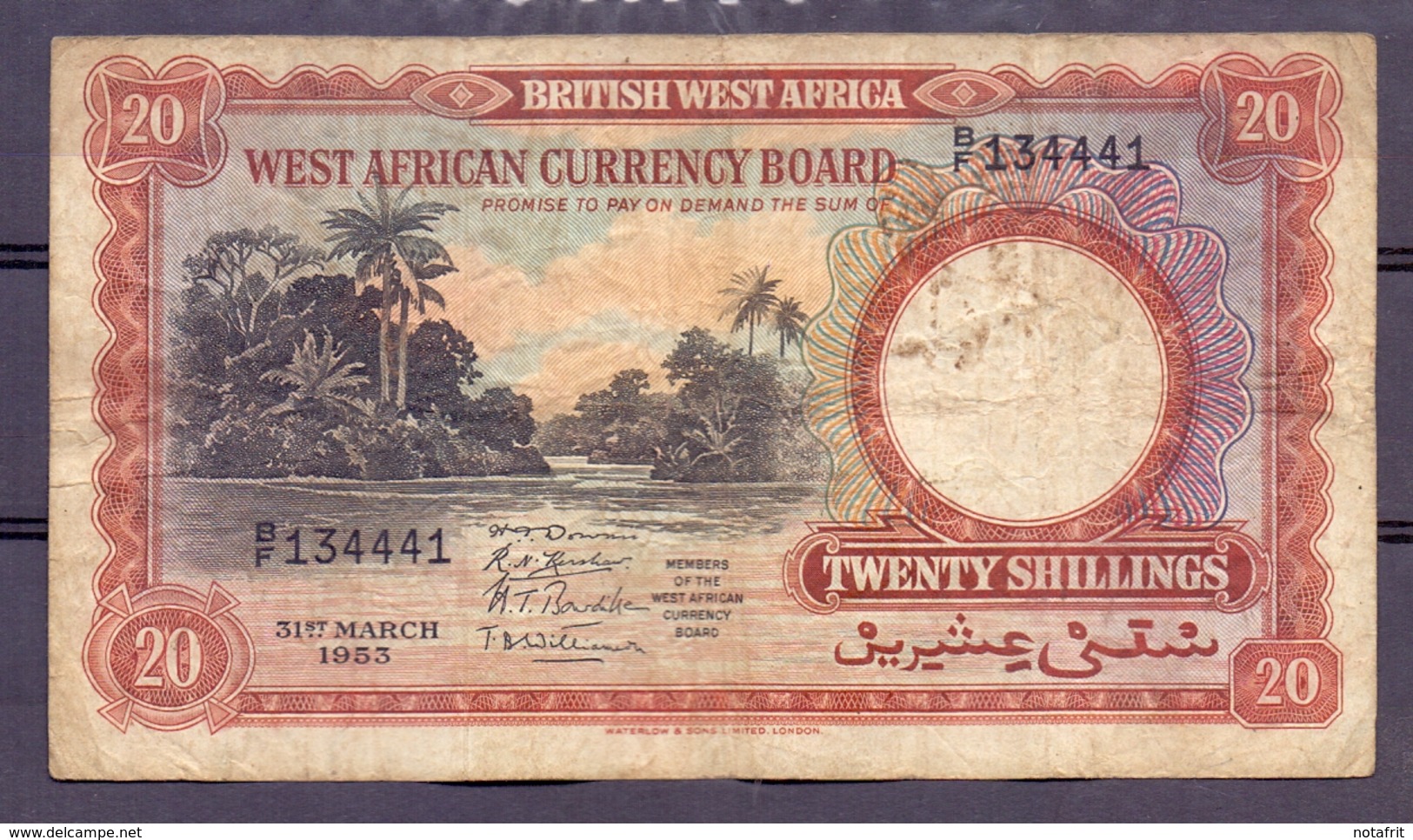 British West Africa ( Nigeria Ghana Sierra Leone .... ) 20 Shillings 1953  Vf  Rare - Autres - Afrique