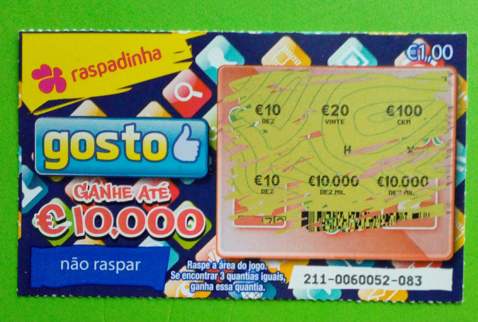 Billet De Loterie Instantanée.Portugal - Billetes De Lotería
