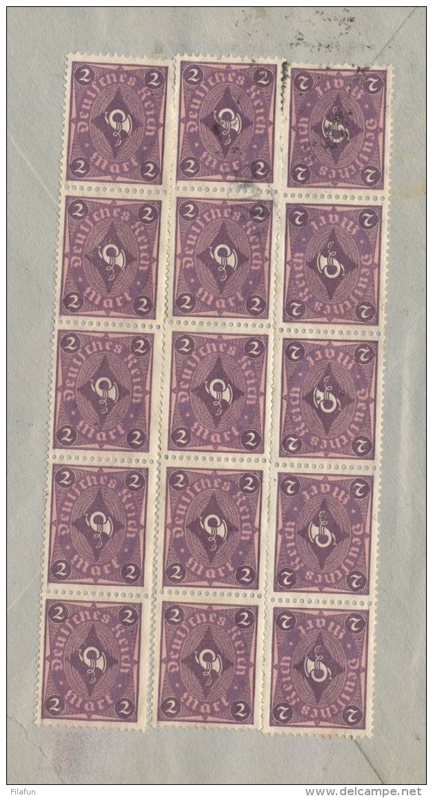 Deutsches Reich - 1922 - 5 M (perfin) + 15x 2 M On Commercial Cover From Elberfeld To Amsterdam / Nederland - Brieven En Documenten