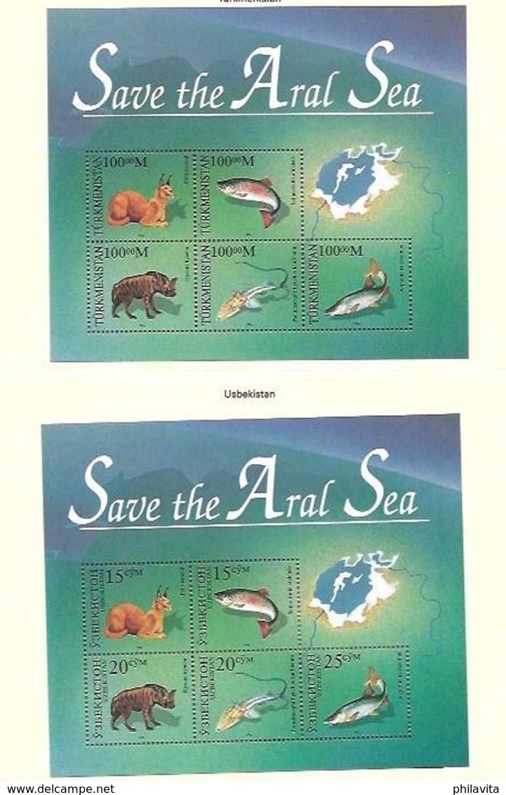 1996 Save Aral Sea - Joint Issue Of Kazakhstan, Uzbekistan, Tajikistan, Turmenistan And Kyrgistan Full 5 MS MNH** (hj18) - Gemeinschaftsausgaben