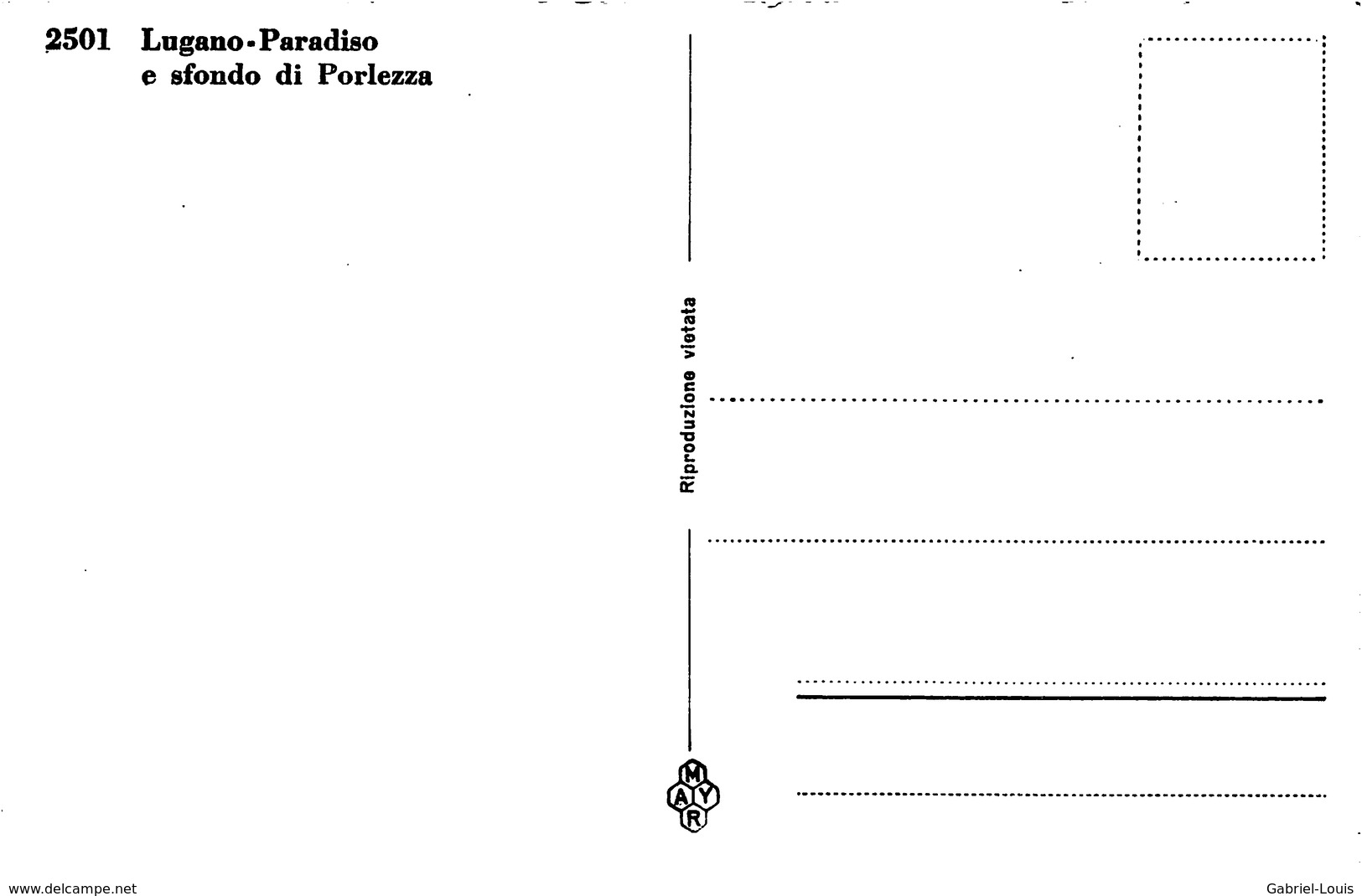 Lugano Paradiso E Sfondo Di Porlezza - Non Circulé - Paradiso