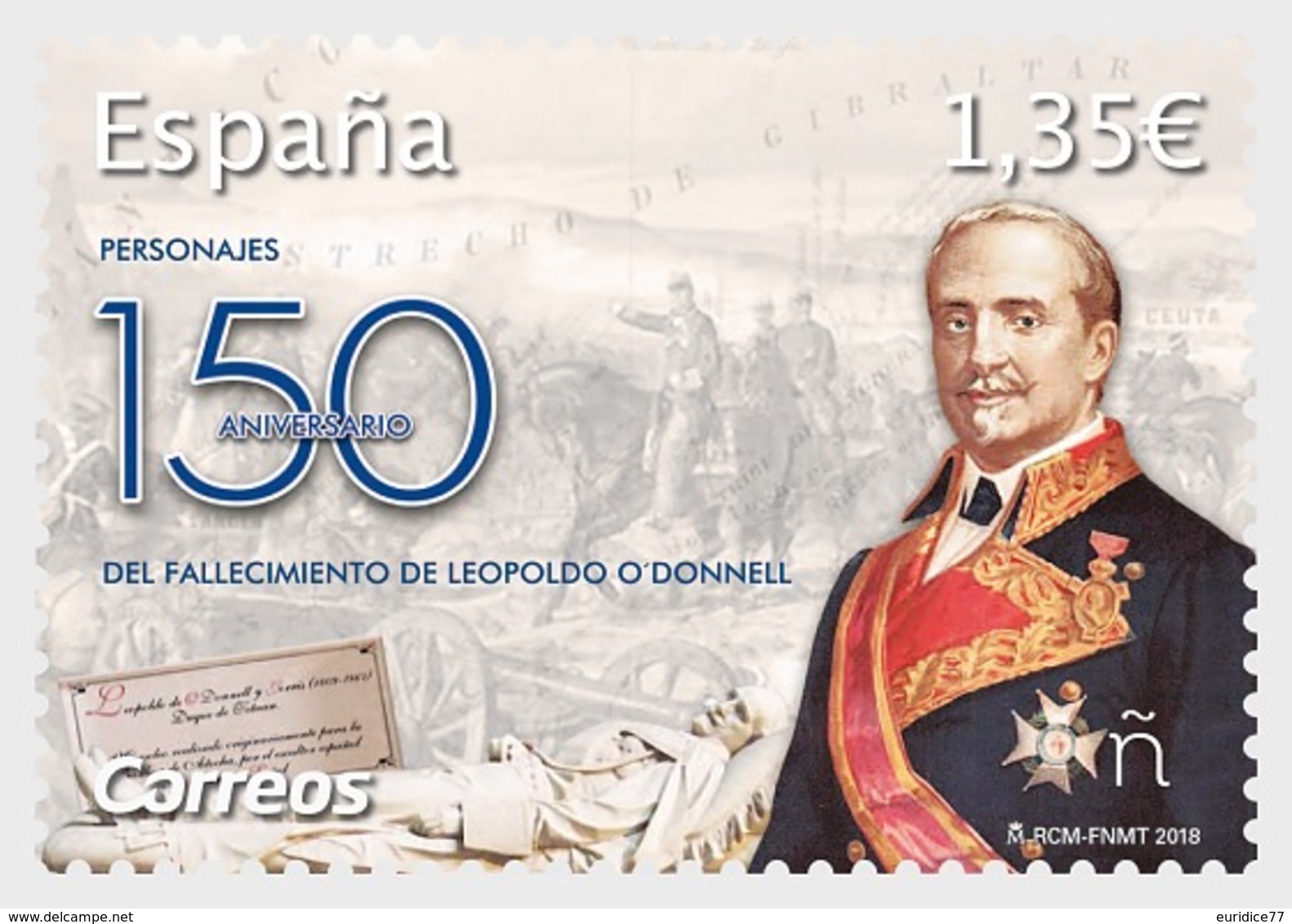 Spain 2018 - 150th Anniv. Of The Death Of Leopoldo O'Donnell Mnh - Ungebraucht