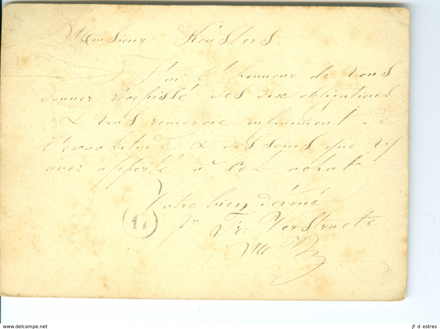 Carte Correspondance AS CàD Gand Station  1874  Entier Postal Postwaardestuk Gent Verstraete à L Keusters Anvers - Postkarten 1871-1909