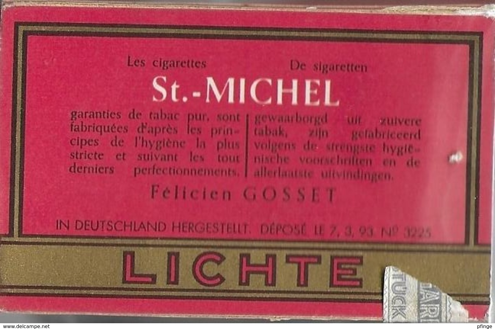 Ancien Paquet Vide St Michel Légères - Étuis à Cigares