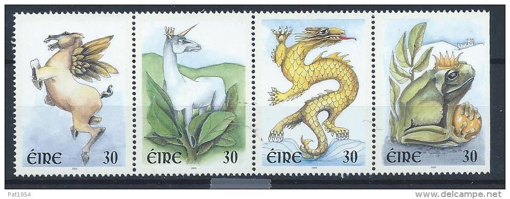 Irlande 2000  N°1216/1219 Neufs En Bande Année Du Dragon, Timbres De Souhaits - Neufs