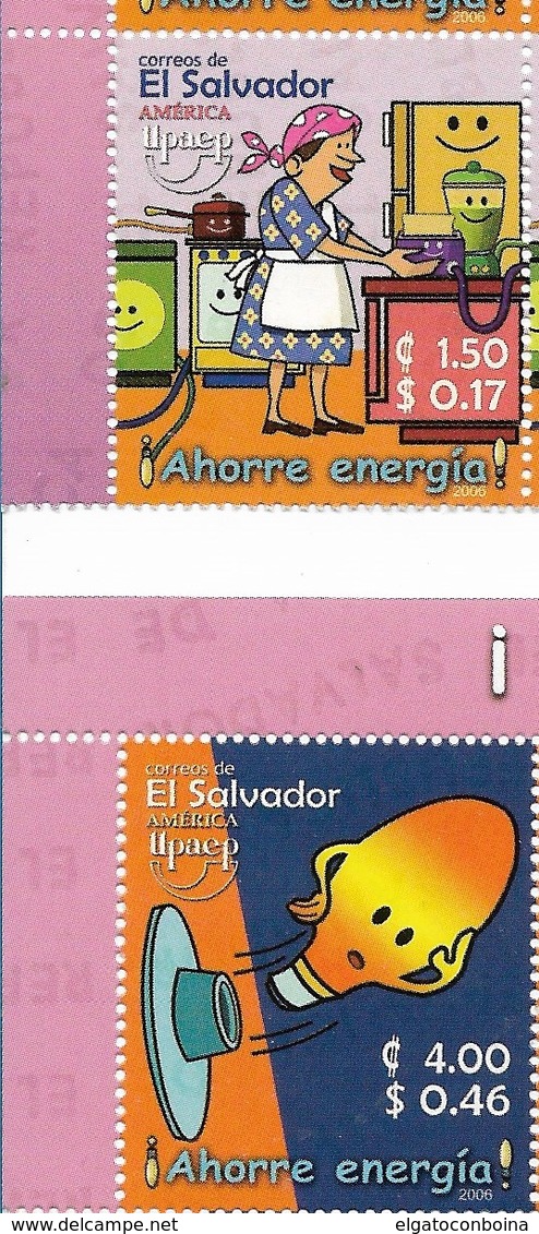 EL SALVADOR 2006, UPAEP  Energy Conservation Saving Energy 2 Values Complete Set Mint Never Hinged - El Salvador