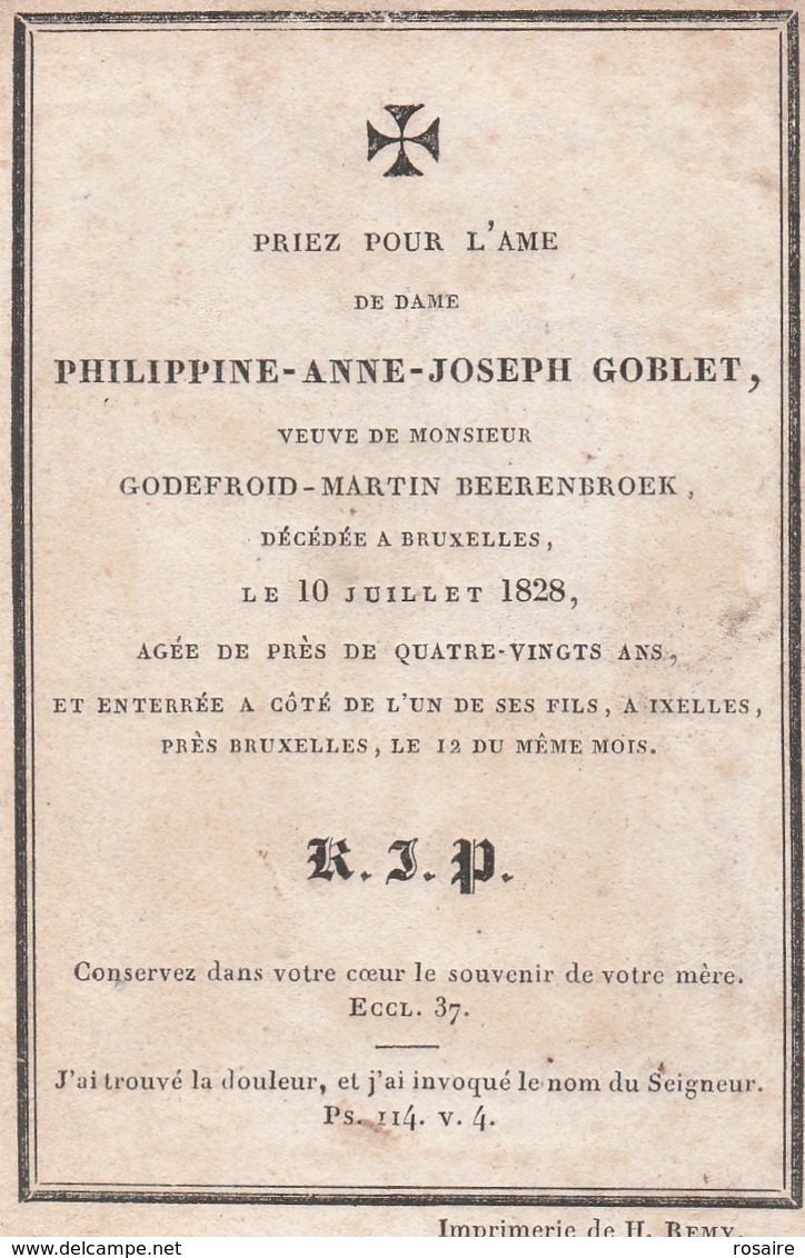 Philippine Anne Joseph Goblet-bruxelles 1828-geknipt? - Images Religieuses