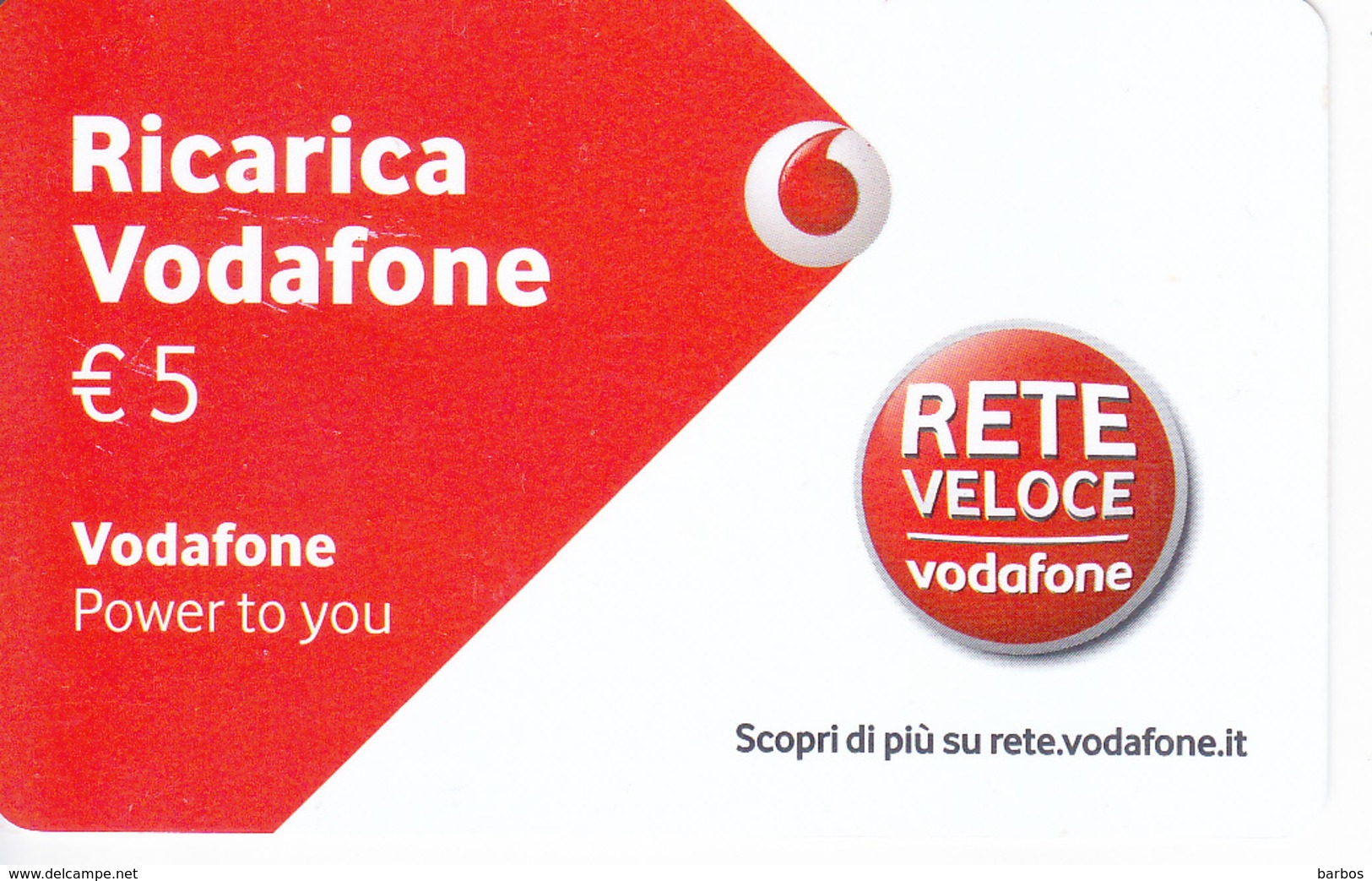 Italy , Ricarica Vodafone , Card ,  Used - Andere & Zonder Classificatie