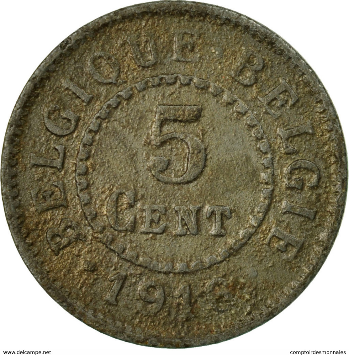 Monnaie, Belgique, 5 Centimes, 1916, TB+, Zinc, KM:80 - 5 Cents