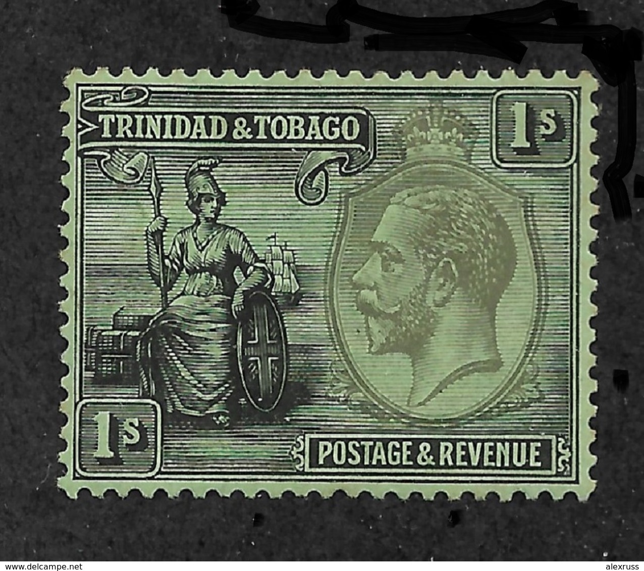 Trinidad & Tobago 1922, 1sh Scott # 33,VF Mint Hinged*OG ,Fresh Color ! (SP-3) - Trinidad & Tobago (...-1961)