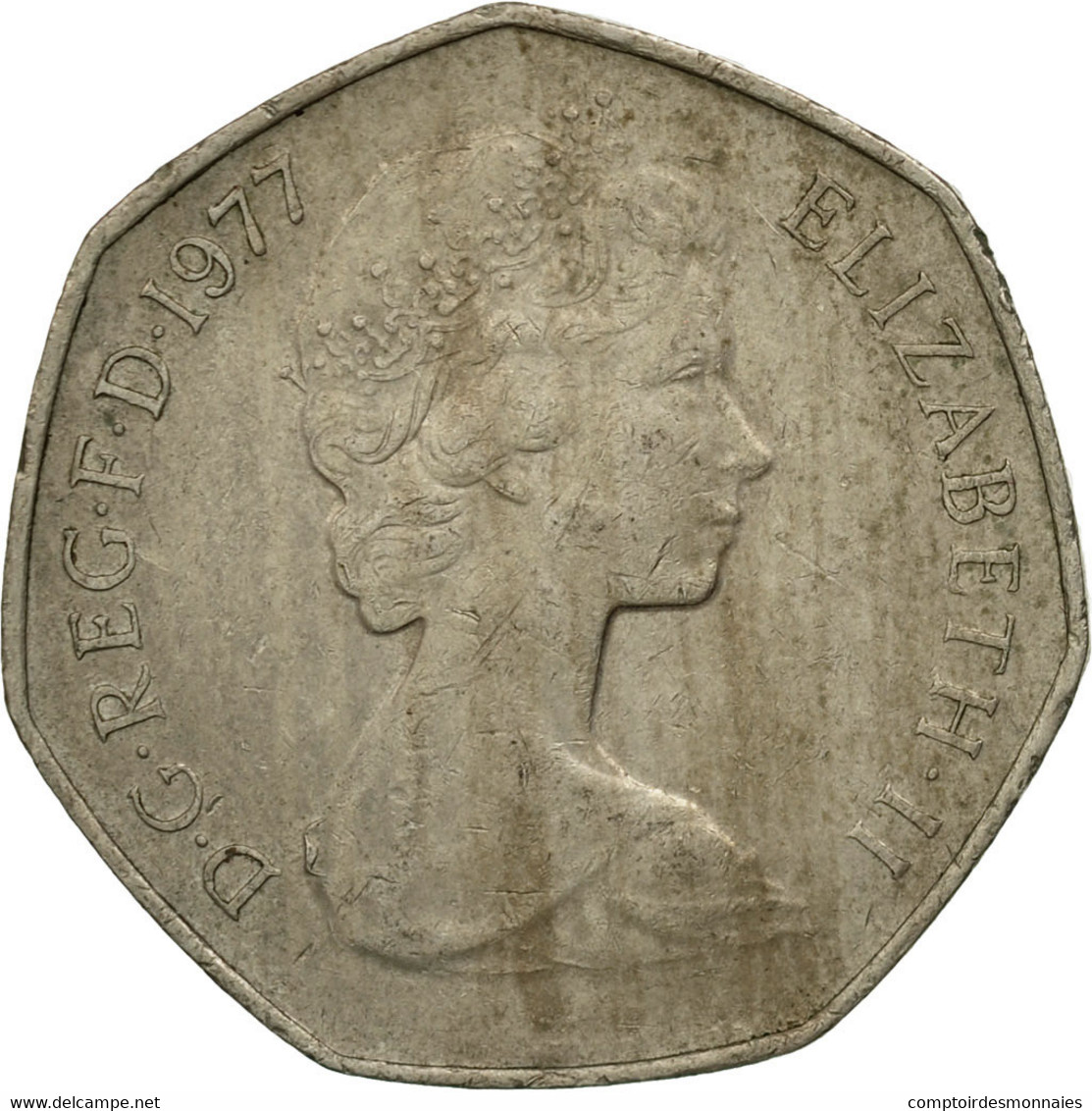 Monnaie, Grande-Bretagne, Elizabeth II, 50 New Pence, 1977, TB, Copper-nickel - 50 Pence