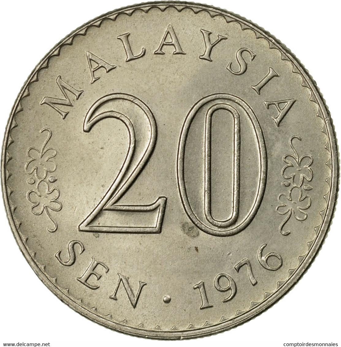 Monnaie, Malaysie, 20 Sen, 1976, Franklin Mint, SUP, Copper-nickel, KM:4 - Malaysie