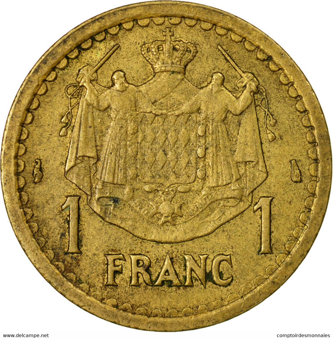 Monnaie, Monaco, Louis II, Franc, Undated (1943), TTB, Aluminium, Gadoury:MC - 1949-1956 Francos Antiguos