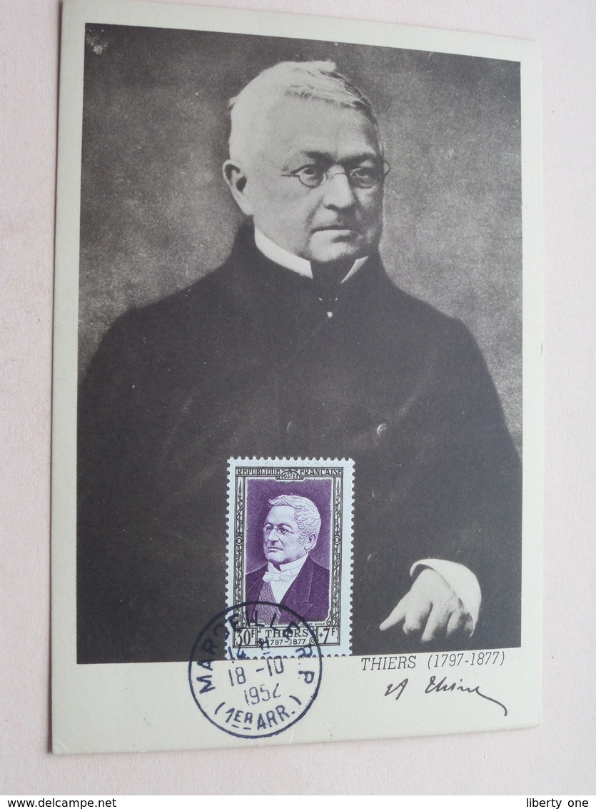 THIERS (1797-1877) ( Edit. Club Le Meilleur ) Stamp 1952 Marseille ( Zie / Voir Photo Svp ) G. Duval Stamp ! - Hommes Politiques & Militaires