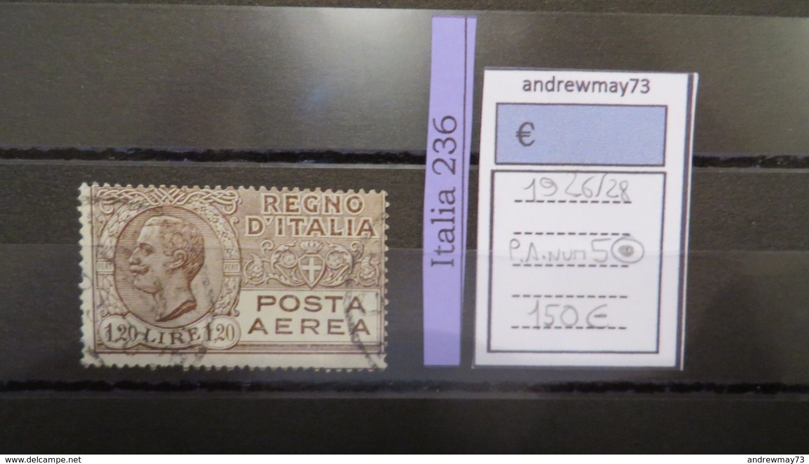 ITALY KINGDOM- SASSONE AIR MAIL NUMBER 5 USED - Airmail