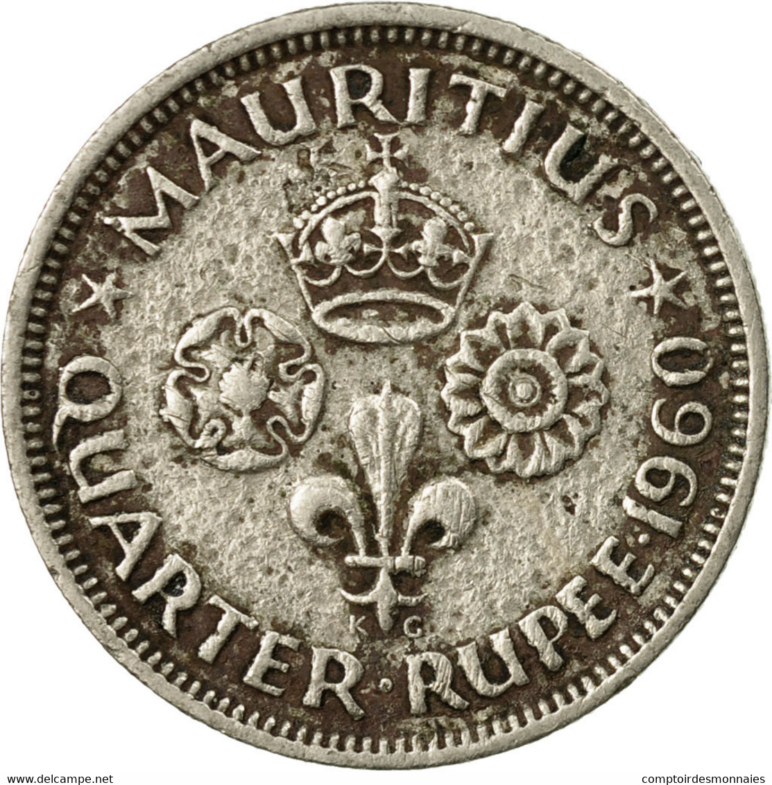 Monnaie, Mauritius, Elizabeth II, 1/4 Rupee, 1960, TB, Copper-nickel, KM:36 - Maurice