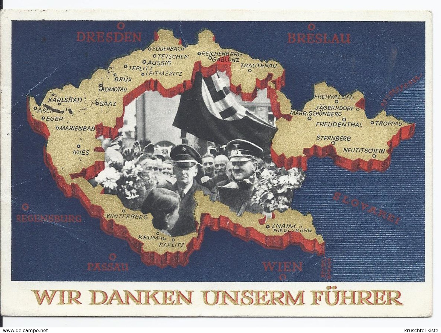 Dt.- Reich (002771) Propaganda Ganzsache P279 Wir Danken Unserem Führer,gel Mit Landpoststempel Schienen über Radolfzell - Franking Machines (EMA)