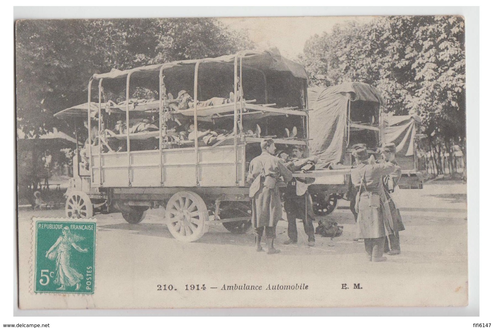 MILITARIA -WW1- GUERRE 14 & 18 --AMBULANCE AUTOMOBILE-- ECRITE 1915 - Weltkrieg 1914-18