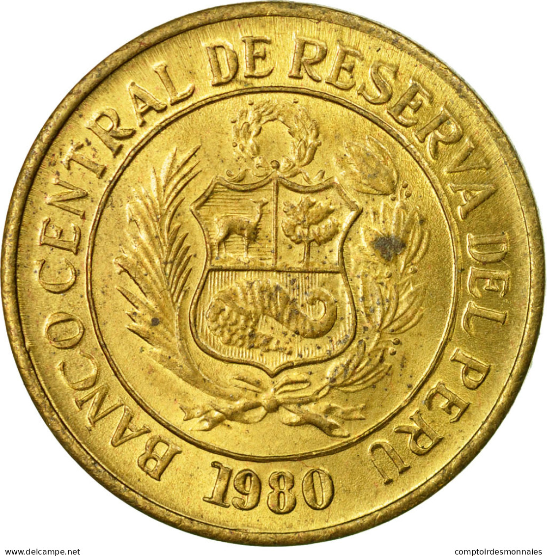 Monnaie, Pérou, 10 Soles, 1980, Lima, TB+, Laiton, KM:272.2 - Pérou