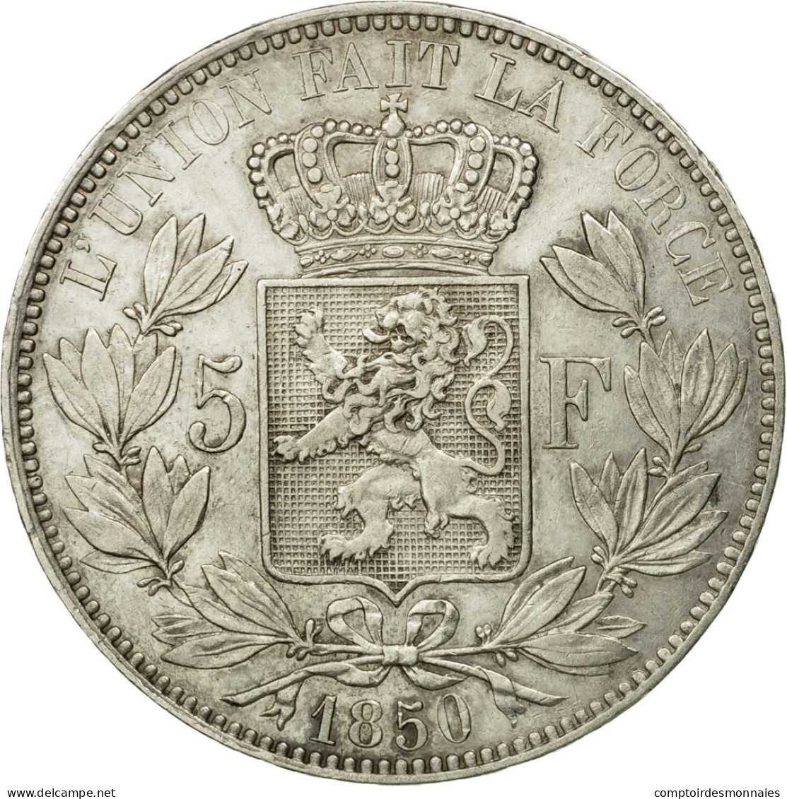 Monnaie, Belgique, Leopold I, 5 Francs, 5 Frank, 1850, TB+, Argent, KM:17 - 5 Frank