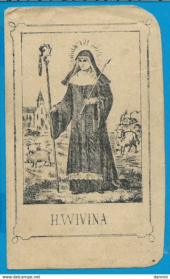 Holycard   Litanie   ST. Wiwina   Groot - Bijgaarden   1861 - Devotieprenten