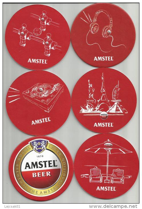 AMSTEL 6  Different Beer Coasters  From Serbia - Beer Mats