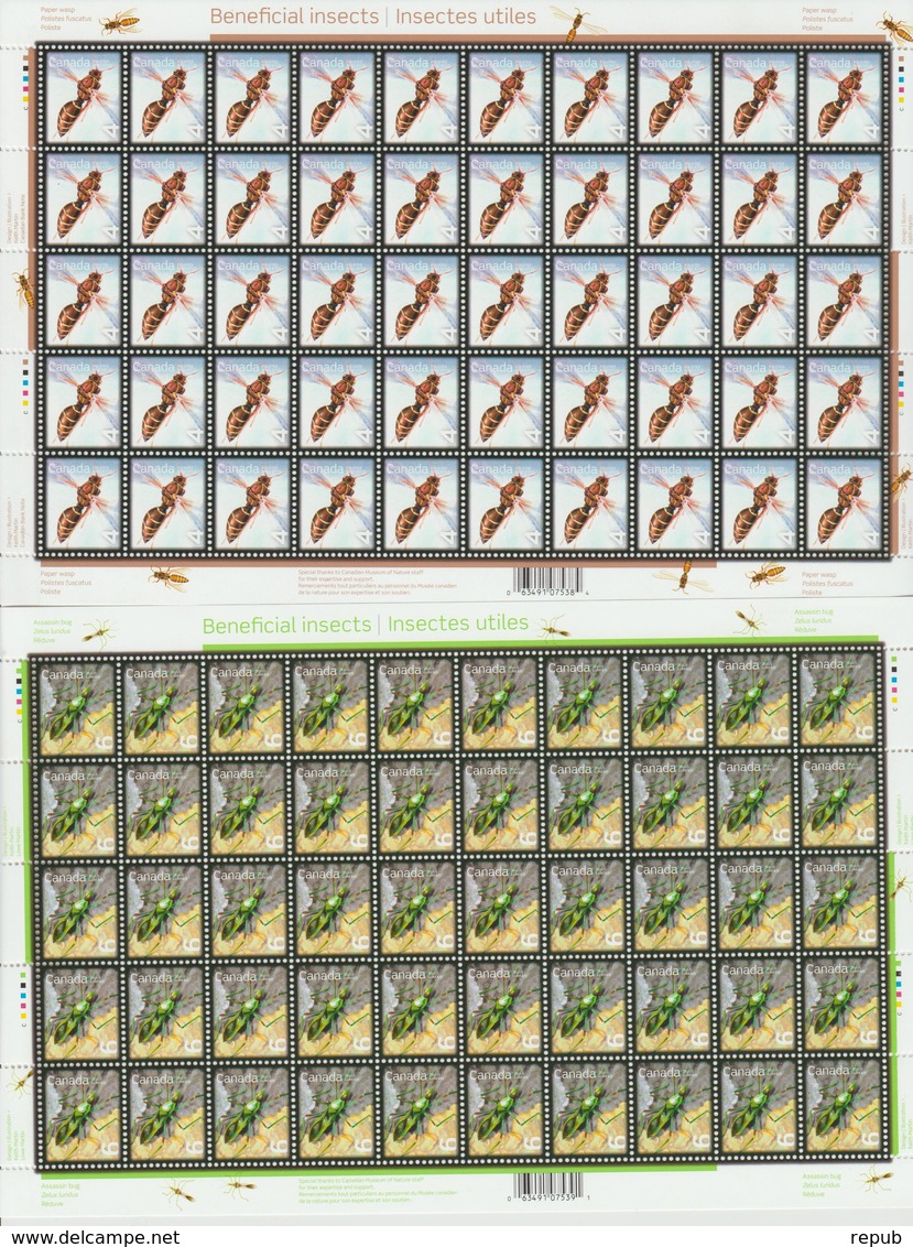 Canada 2010 Série Insectes Utiles 2546-50 En Feuilles De 50 - Full Sheets & Multiples