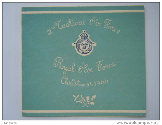 Christmas 1944 2nd Tactical Air Force Royal Wenskaart Carte De Voeux 2nd Taf Welfare + Enveloppe On Active Service - 1939-45