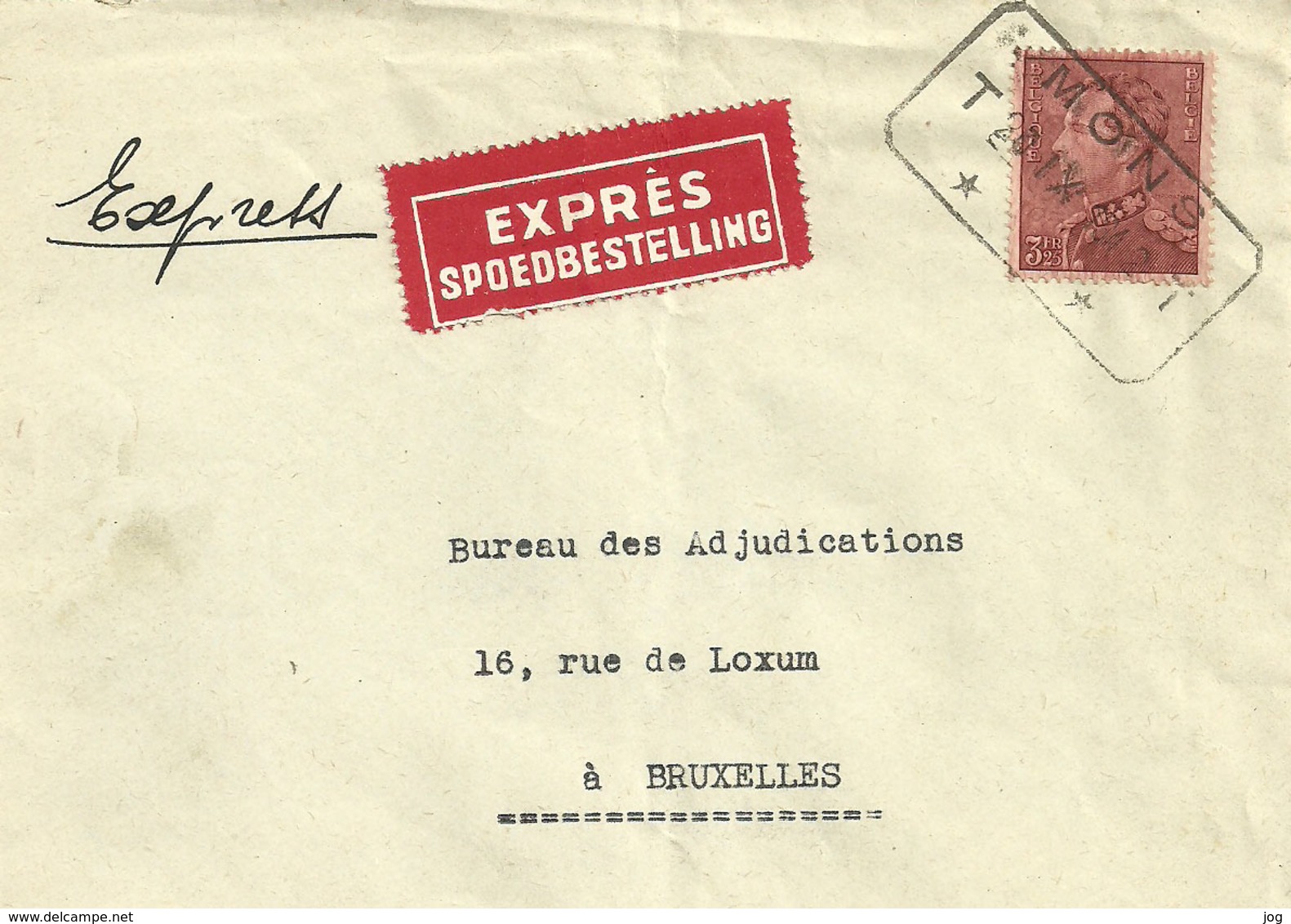EXPRESS Brief Uit MONS Op 20-IX-1942 - 1936-51 Poortman