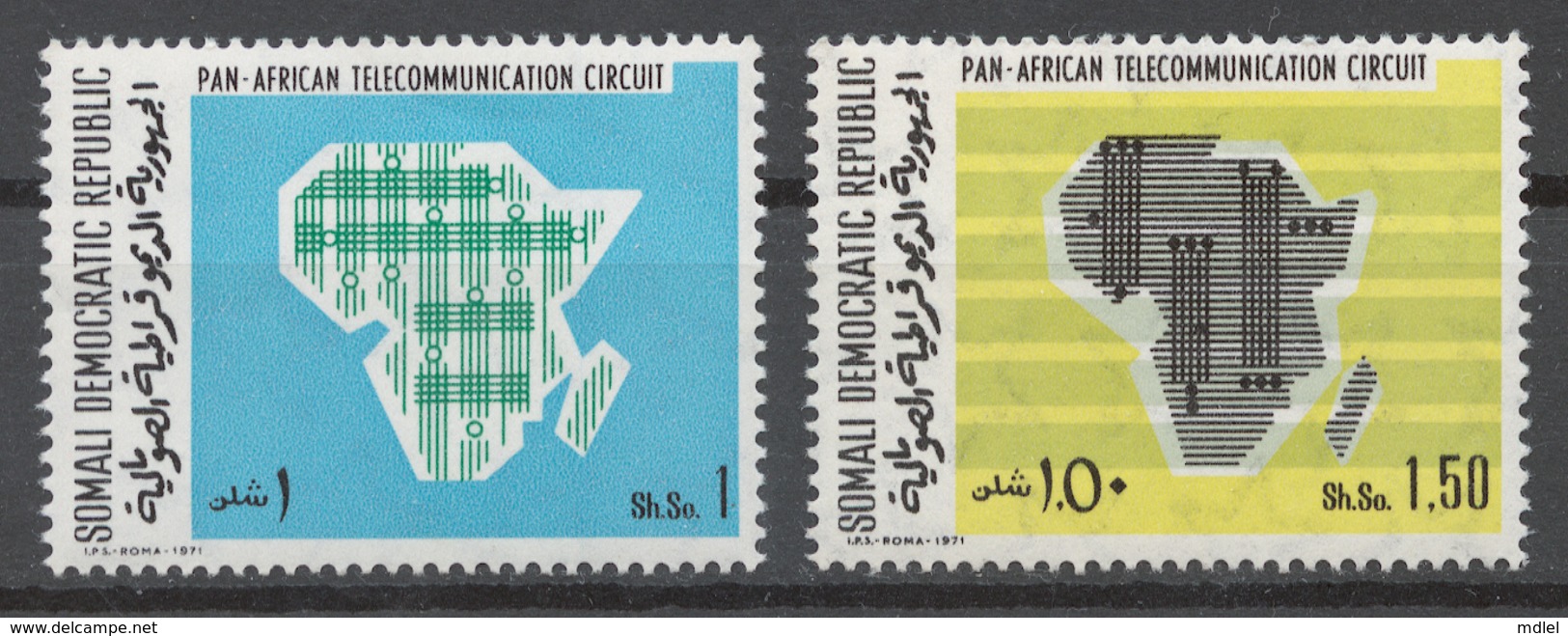 Somalia 1971 Mi# 174-75** PAN-AFRICAN TELECOMMUNICATIONS SYSTEM - Somalië (1960-...)