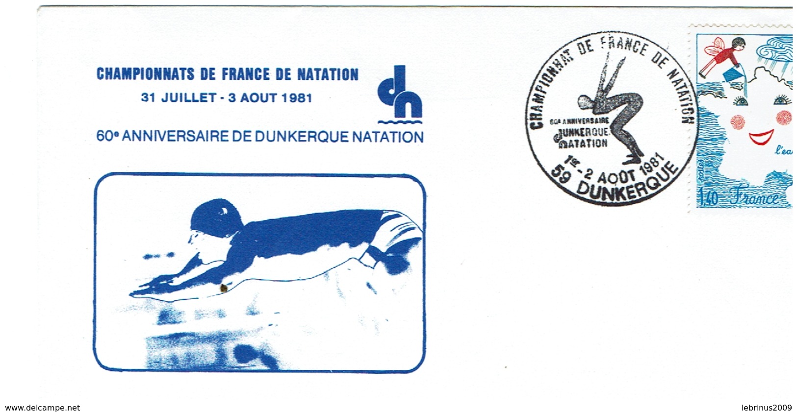 DUNKERQUE - CHAMPIONAT DE FRANCE DE NATATION - 1/2 Aout 1981 - Zwemmen