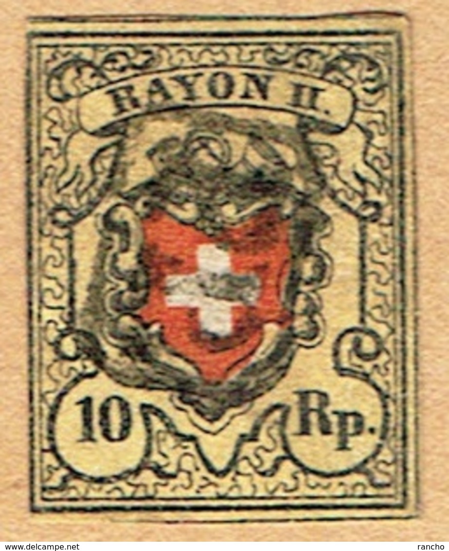 1850 RAYON II TIMBRE OBLITERE & SIGNE C/.S.B.K. Nr:16II/A2. Y&TELLIER Nr:15a. MICHEL Nr:8II. - 1843-1852 Federal & Cantonal Stamps