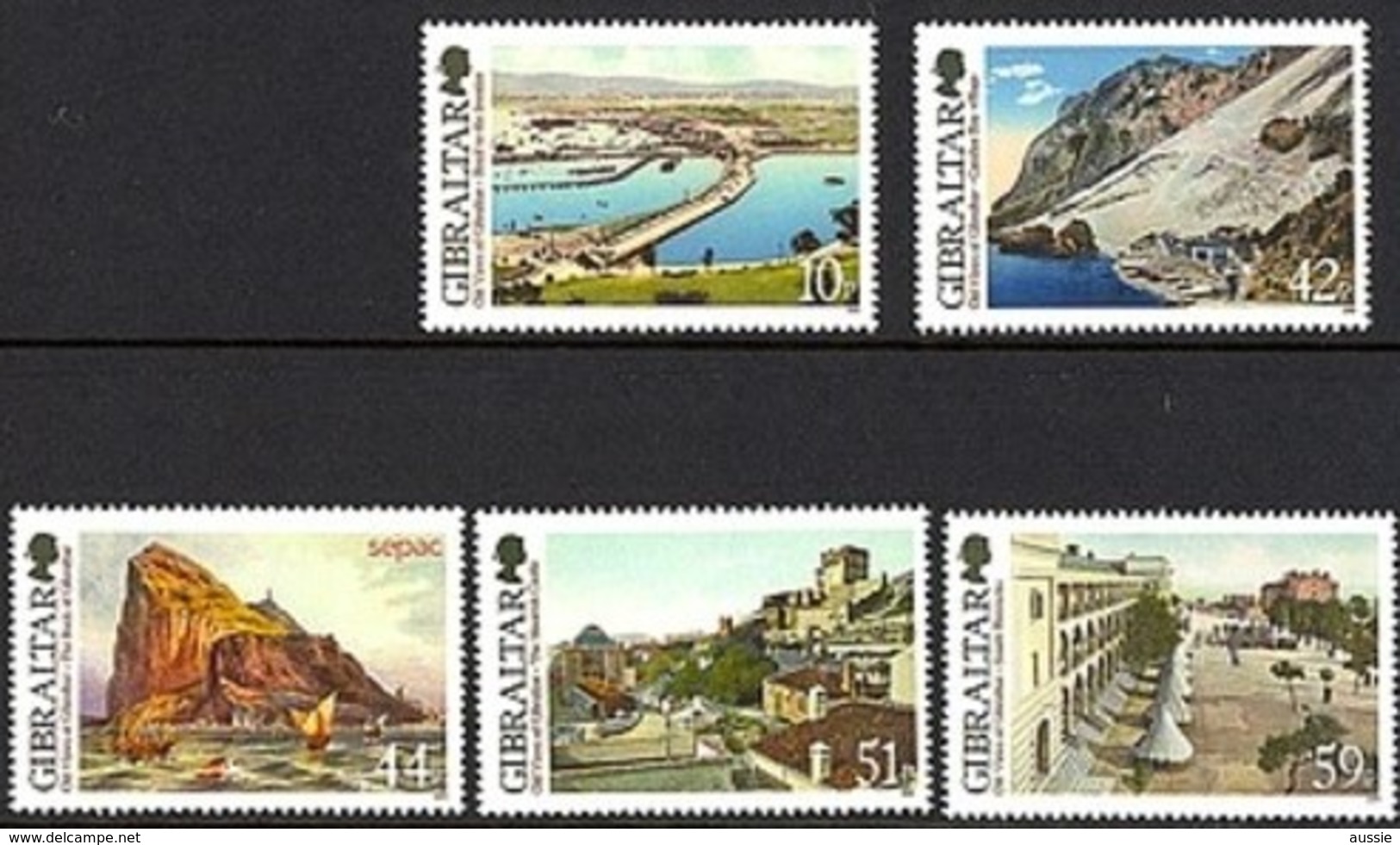 Gibraltar 2009 Yvertn° 1340-1344 *** MNH Cote 8,20 Euro Paysages Vues Anciennes - Gibraltar