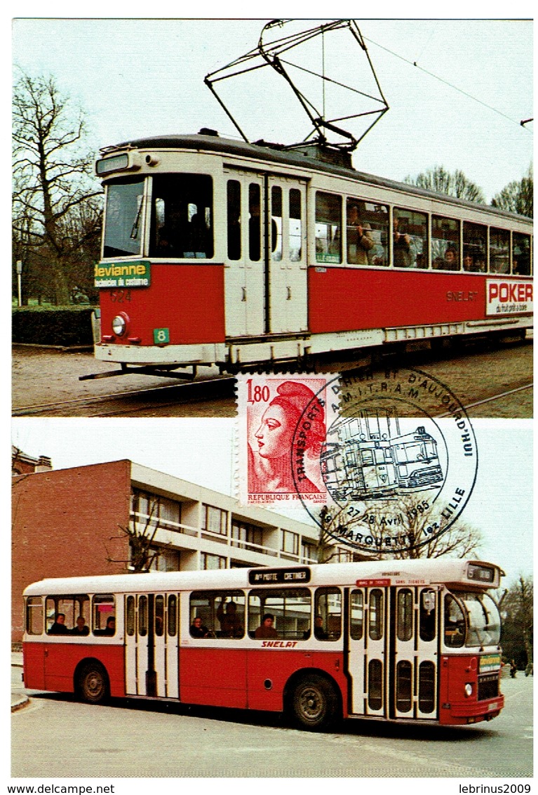 LILLE - TRANSPORTS D'HIER ET D' AUJOURD'HUI - TRAMWAY - AUTOBUS - Tram